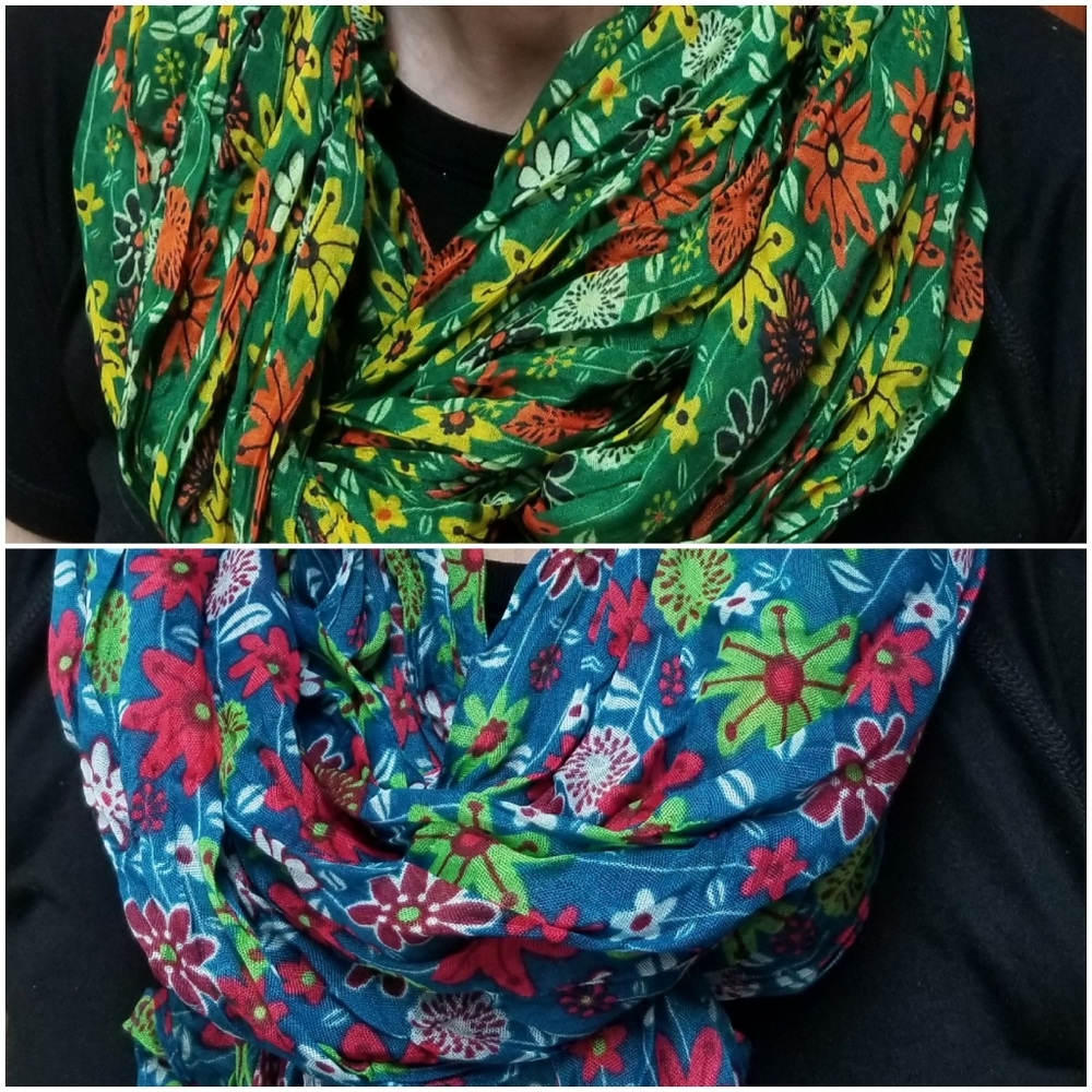 Two Floral scarfs